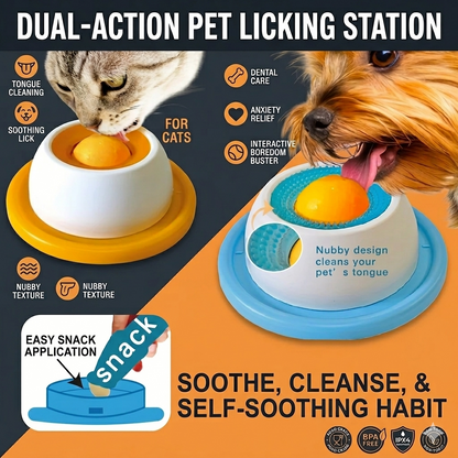 Dual-Action Pet Licking Station