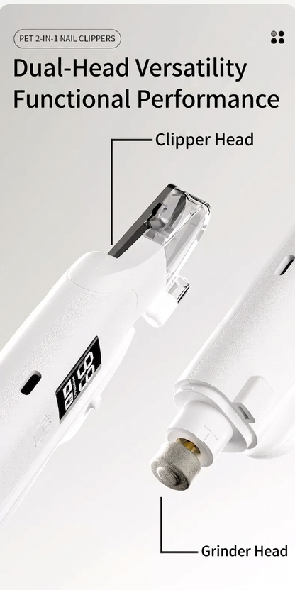 2-in-1 Dog Nail Clipper Grinder with LED Light