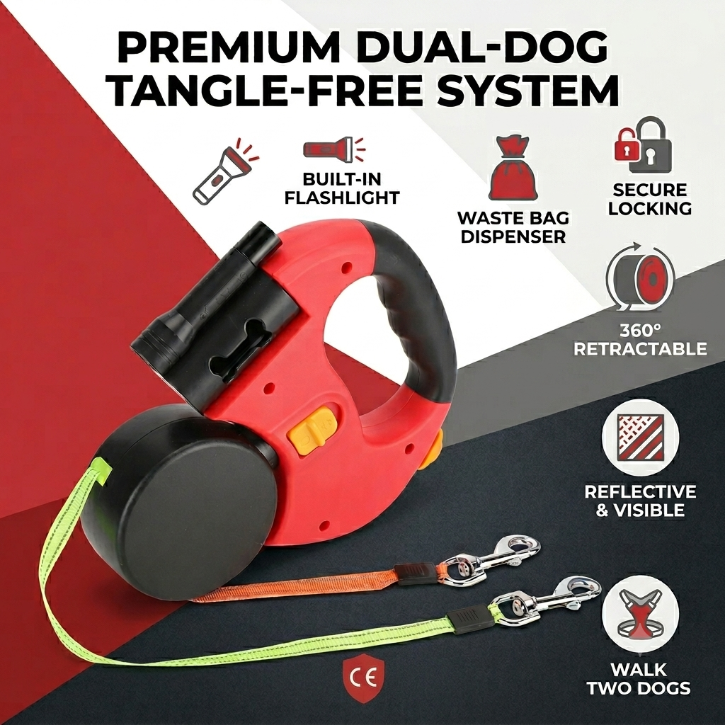 Tangle-Free Dual Dog Leash